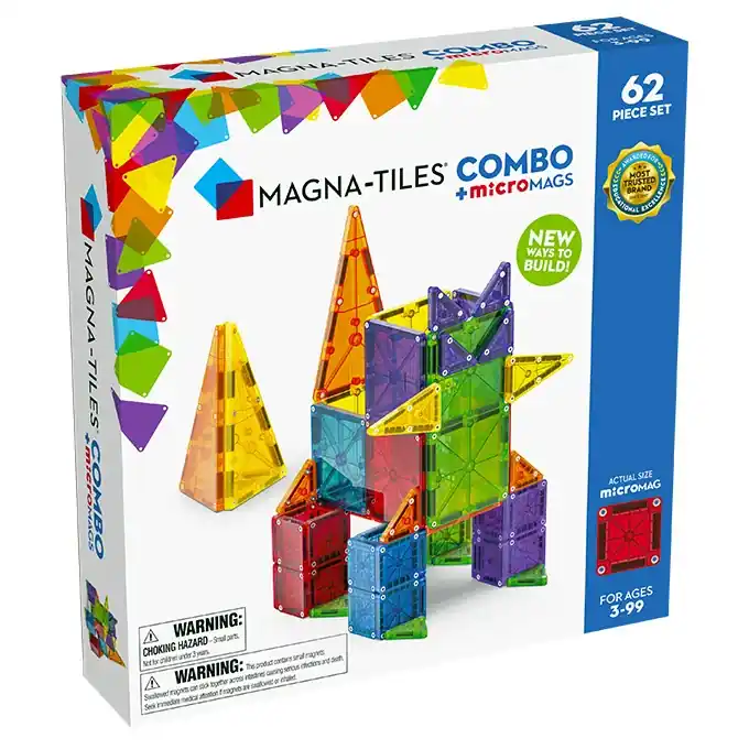 Magna-Tiles Magnetische tegels Combo met micromags 62-delig Lage Kosten