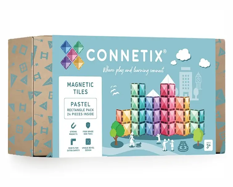 Betaalbaar CONNETIX magnetische tegels pastel - Rectangle pack - 24 stuks