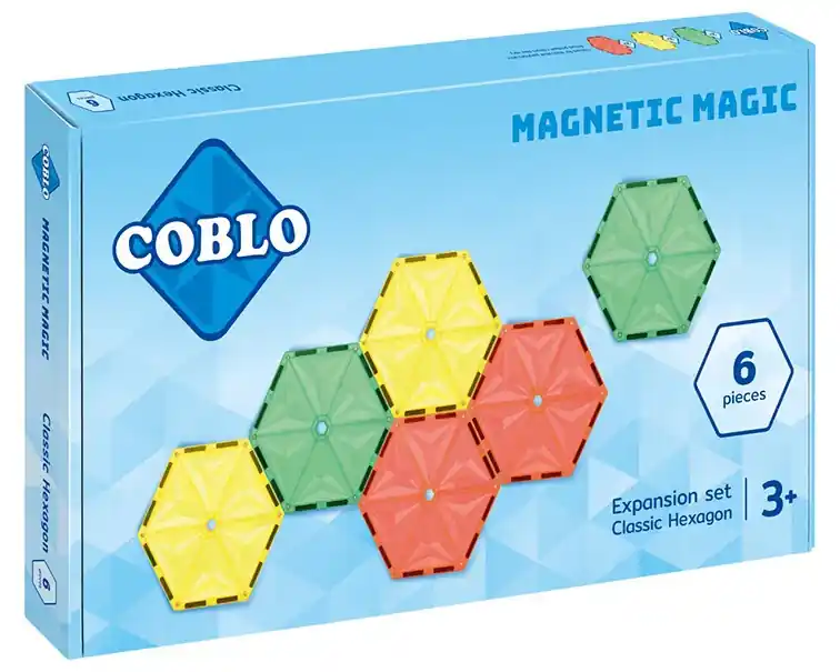 Veilige Betaling Coblo magnetische tegels hexagon classic 6 stuks
