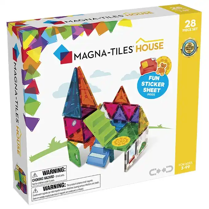 Finale Uitverkoop Magna-Tiles Magnetische tegels Mixed colors House, 28 stuks