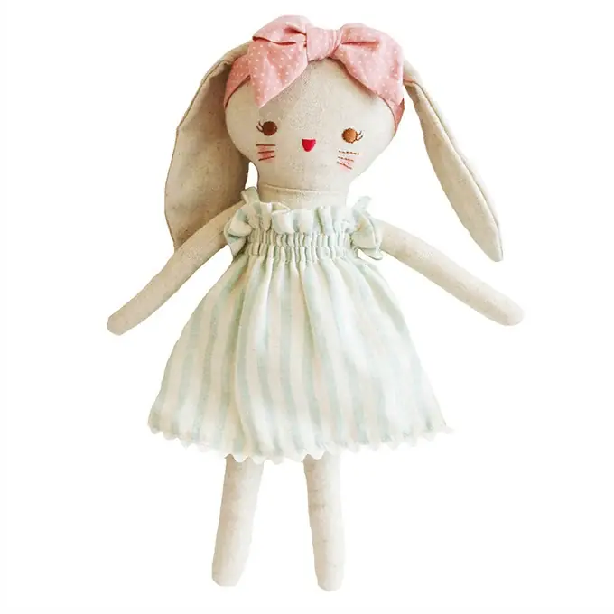 Alimrose Knuffel Konijn, Bopsy Bunny, Sage Stripe, 26 cm Gratis Retour