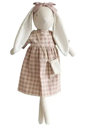 Direct Verzonden Alimrose Knuffel Konijn, Sofia Bunny Rose Check, 50 cm