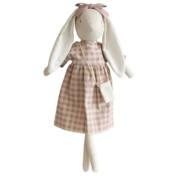 Direct Verzonden Alimrose Knuffel Konijn, Sofia Bunny Rose Check, 50 cm