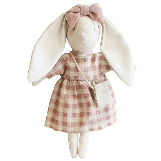 Superprijs Alimrose Knuffel Konijn, Mini Sofia Bunny Rose Check, 27 cm