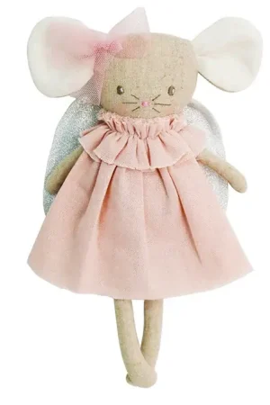Alimrose Knuffel Muis, Angel Baby Mouse Pink Silver, 25cm Bestel Nu