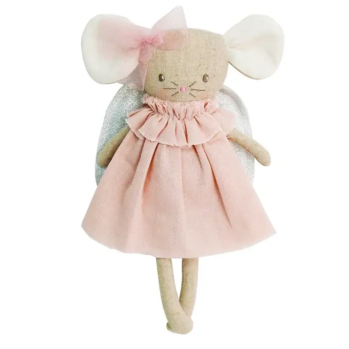 Alimrose Knuffel Muis, Angel Baby Mouse Pink Silver, 25cm Bestel Nu