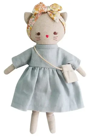 Shop Nu Alimrose Knuffel Poes, Mini Lilly Kitty, Grey Linen, 26 cm