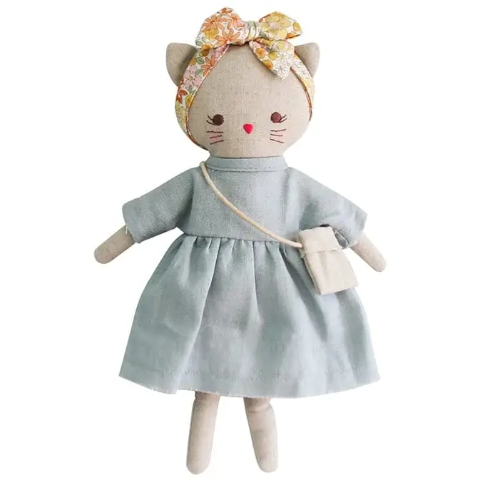 Shop Nu Alimrose Knuffel Poes, Mini Lilly Kitty, Grey Linen, 26 cm