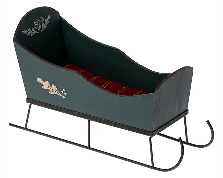 Maileg Slee Medium, Sleigh Medium Green, 30cm Lage Kosten