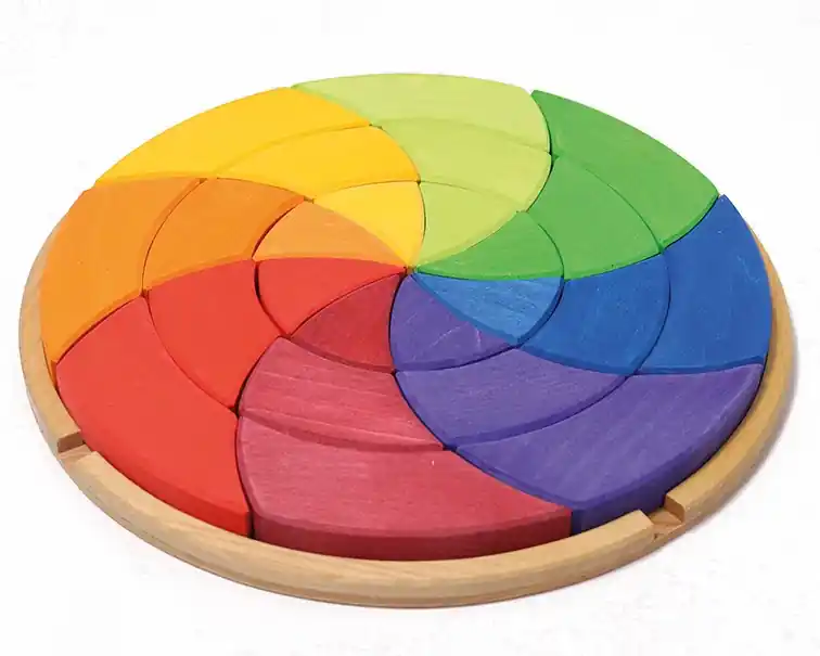 Weekendaanbieding Grimm's houten puzzel/blokkenset 'Kleurencirkel Goethe'