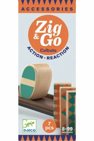 Gecertificeerd Djeco Zig & Go, Actie-Reactie-Baan, Uitbreidingsset Culbuto, 7-delig