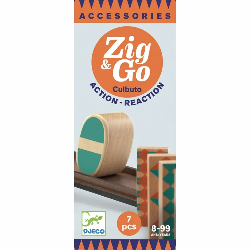 Gecertificeerd Djeco Zig & Go, Actie-Reactie-Baan, Uitbreidingsset Culbuto, 7-delig