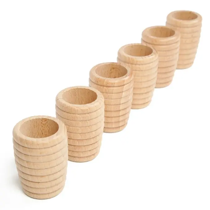 Betaalbaar Grapat 6 houten Bijenkorf bekers, Naturel
