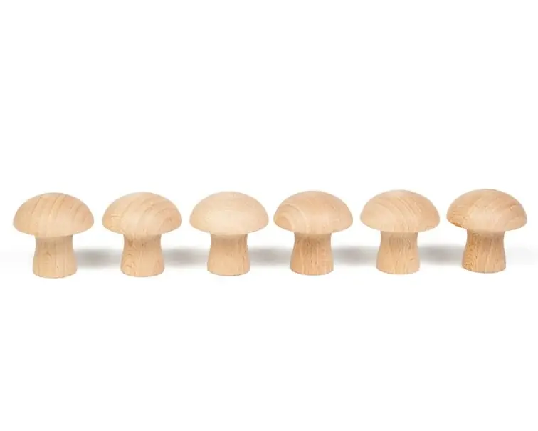 Grapat 6 Houten Paddenstoelen, Naturel Weekendaanbieding