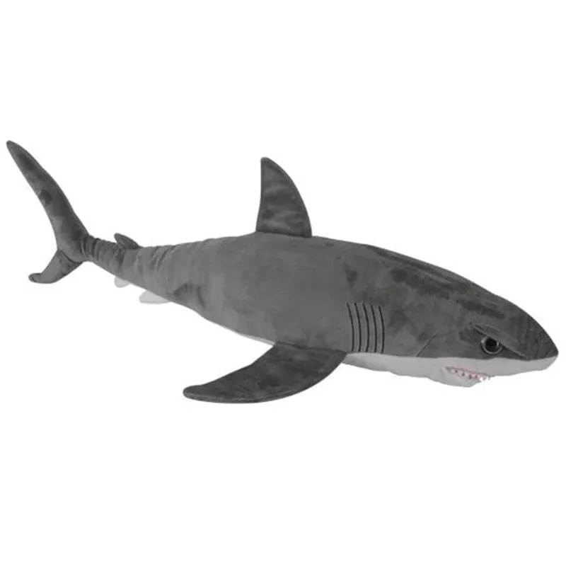 Lage Prijs Nature Planet witte haai knuffel - pluche - grijs - 96 cm