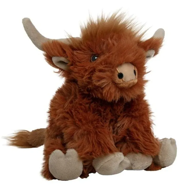 Nature Planet Schotse hooglander koe knuffel - pluche - 17 cm - bruin Populair