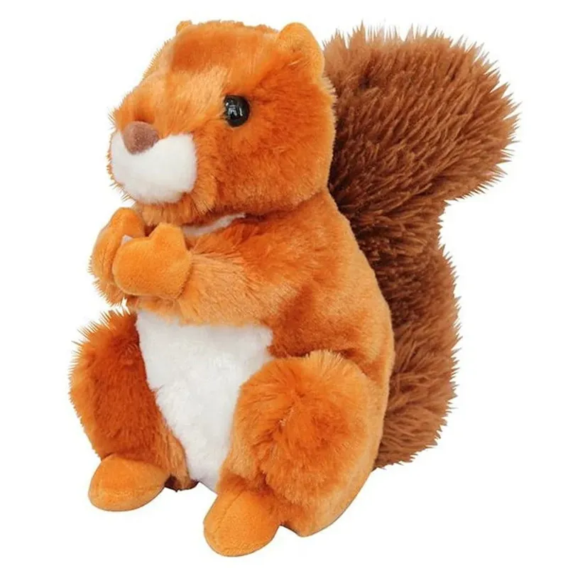 Nature Planet eekhoorn knuffel - pluche - rood - 18 cm Lage Kosten