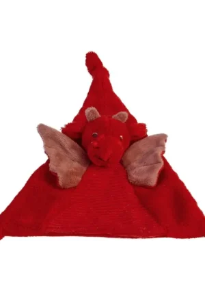 Happy Horse Draak Tine knuffeldoekje - rood - pluche - 24 cm Uitverkoop