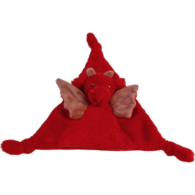 Happy Horse Draak Tine knuffeldoekje - rood - pluche - 24 cm Uitverkoop