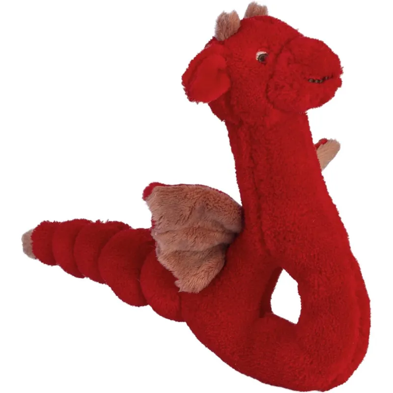 Rechtstreeks Van De Fabrikant Happy Horse Rammelaar Draak Tine - rood - pluche - 18 cm