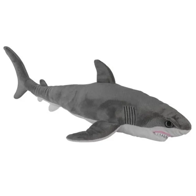 Express Levering Nature Planet witte haai knuffel - pluche - grijs - 58 cm