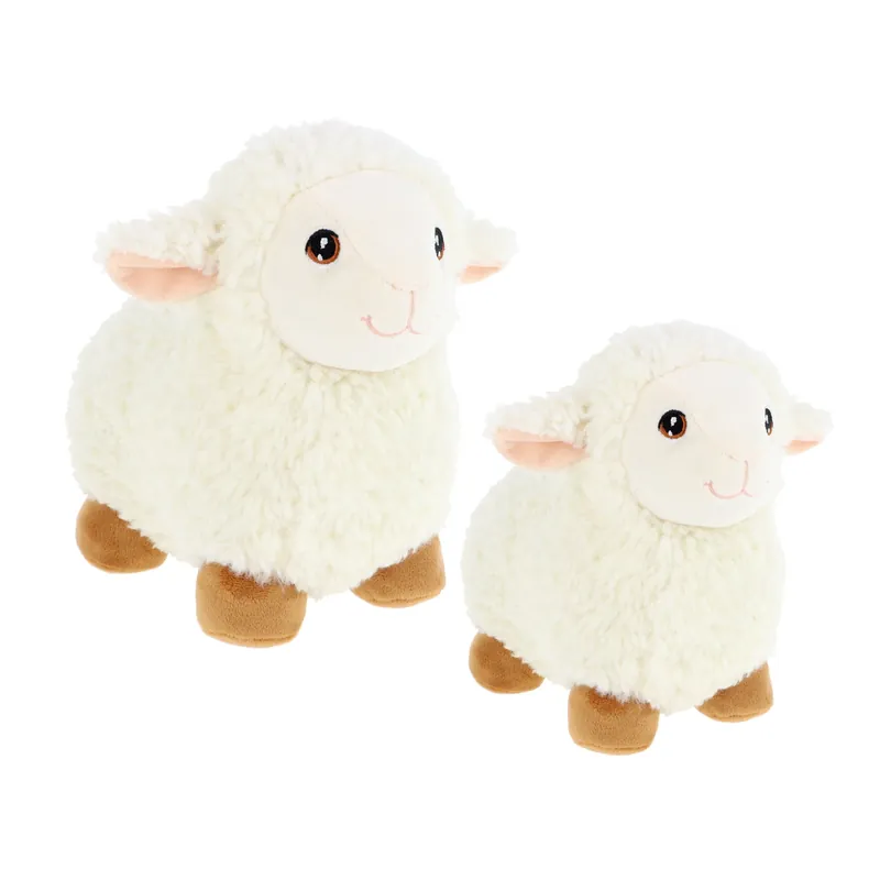 Keel Toys schapen knuffels - pluche - wit - 18 en 25 cm Finale Uitverkoop
