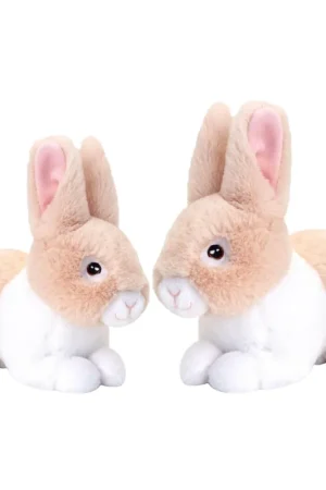 Voordeelprijs Pluche konijnenfamilie - beige - moeder en kind - 25/18 cm - eco
