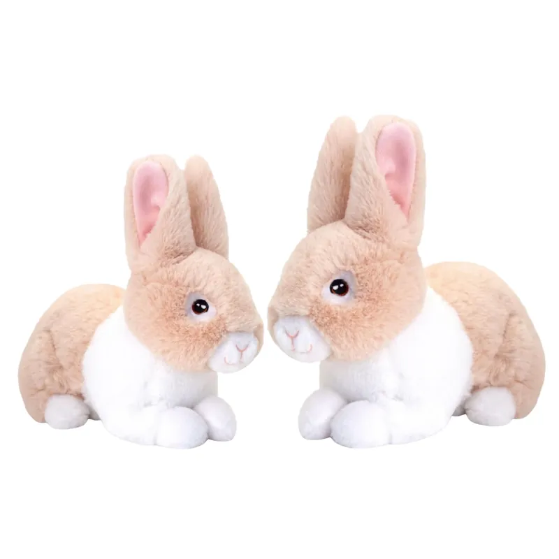 Voordeelprijs Pluche konijnenfamilie - beige - moeder en kind - 25/18 cm - eco
