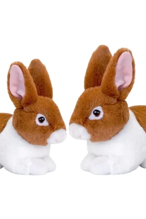 Beperkt Aanbod Pluche konijnenfamilie - bruin - moeder en kind - 25/18 cm - eco