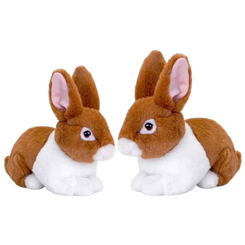 Beperkt Aanbod Pluche konijnenfamilie - bruin - moeder en kind - 25/18 cm - eco