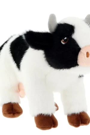 Premium Keel Toys koe knuffel - pluche - zwart wit - staand - 20 cm