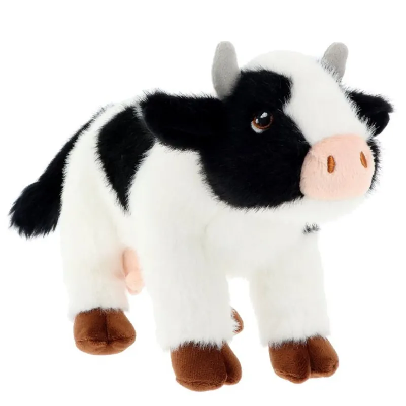 Premium Keel Toys koe knuffel - pluche - zwart wit - staand - 20 cm