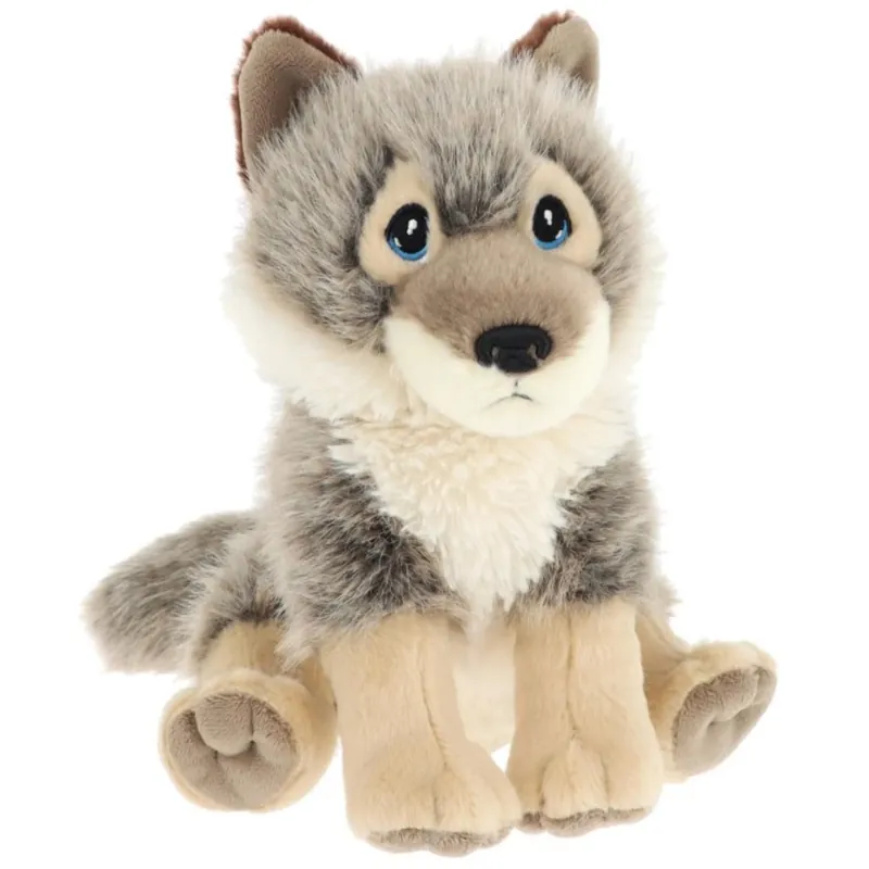 Express Levering Keel Toys wolf knuffel - pluche - grijs - zittend - 25 cm