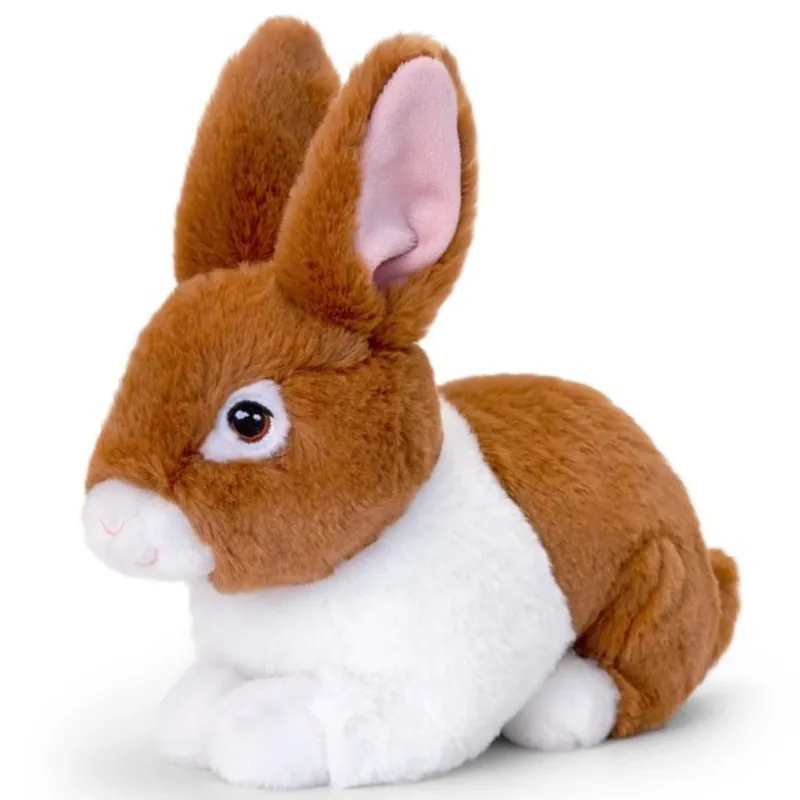 Keel Toys konijn knuffel - pluche - bruin - zittend - 18 cm Populair