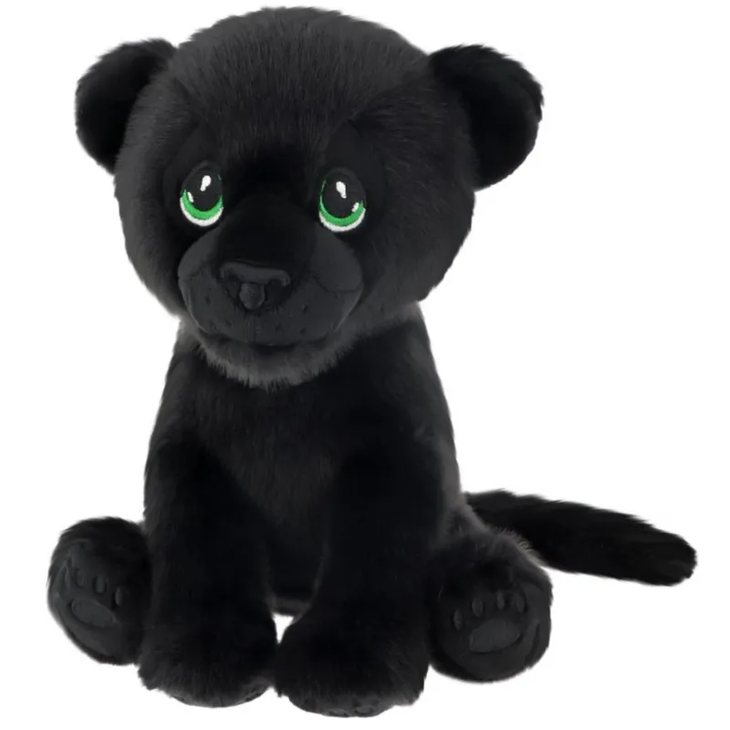 Keel Toys panter knuffel - pluche - zwart - zittend - 23 cm Aanbieding