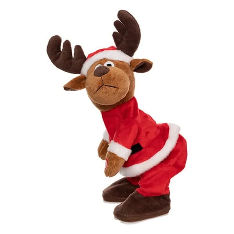 Beste Prijs Dansend rendier kerstknuffel - 28 cm - bewegende pop - kerstcadeau