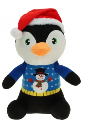 Pluche pinguïn knuffel - kerstknuffel - 30 cm Finale Uitverkoop