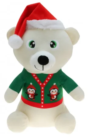 Alleen Vandaag Pluche witte beer knuffel - 30 cm - kerstknuffel