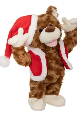 Op = Op Dansende beer kerstpop - 28 cm - muziek - kerstknuffel
