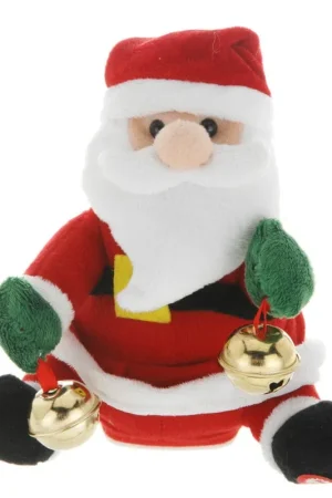 Direct Verzonden Kerstman pop - pluche - 18 cm - beweging en geluid