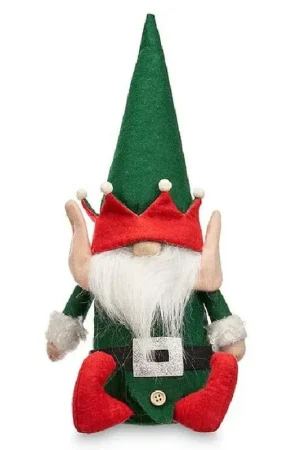 Krist+ kerstelf knuffel - pluche - 35 cm - groen/rood Koop Online
