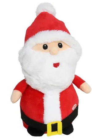 Kerstman knuffel met muziek - pluche - 25 cm Exclusieve Aanbieding