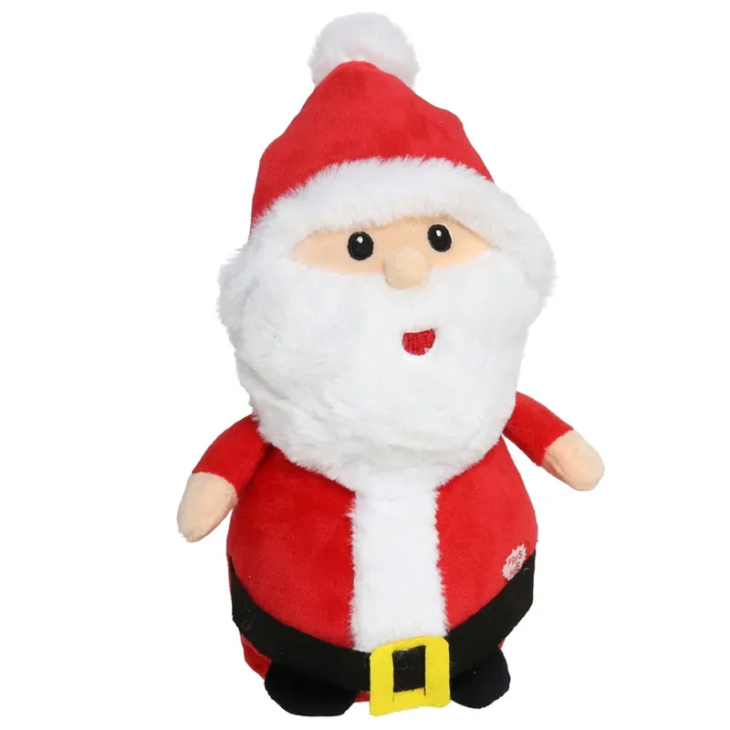 Kerstman knuffel met muziek - pluche - 25 cm Exclusieve Aanbieding
