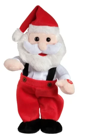 Actieprijs Kerstman pop - bewegend en zingend - 32 cm - kerstfiguur