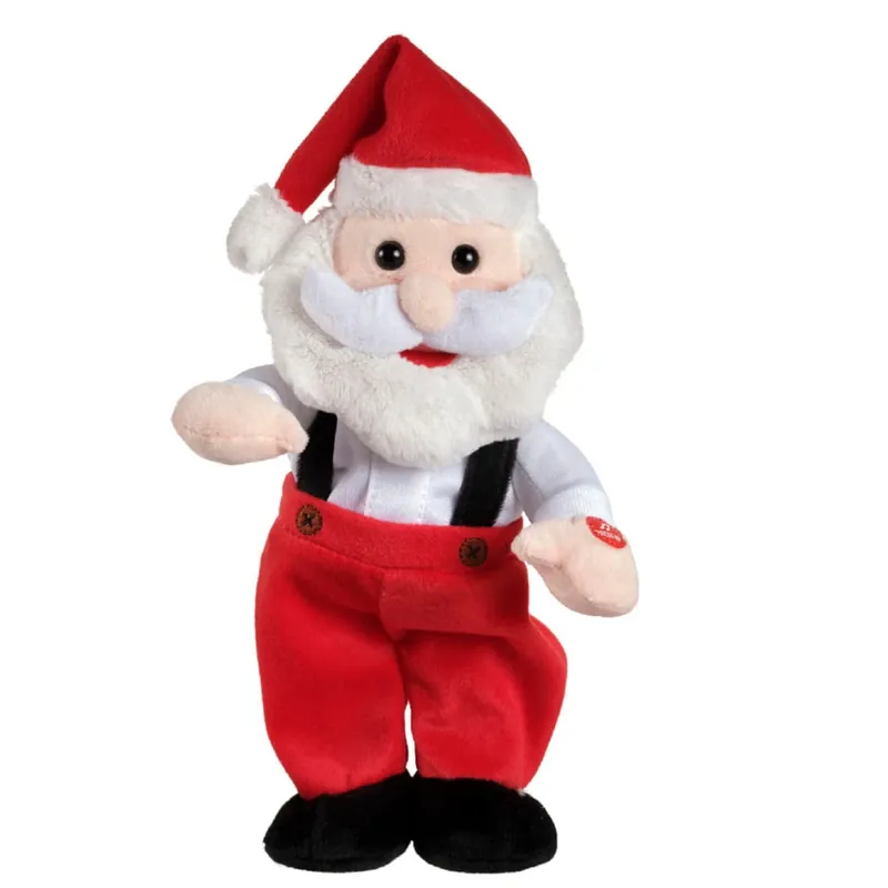 Actieprijs Kerstman pop - bewegend en zingend - 32 cm - kerstfiguur
