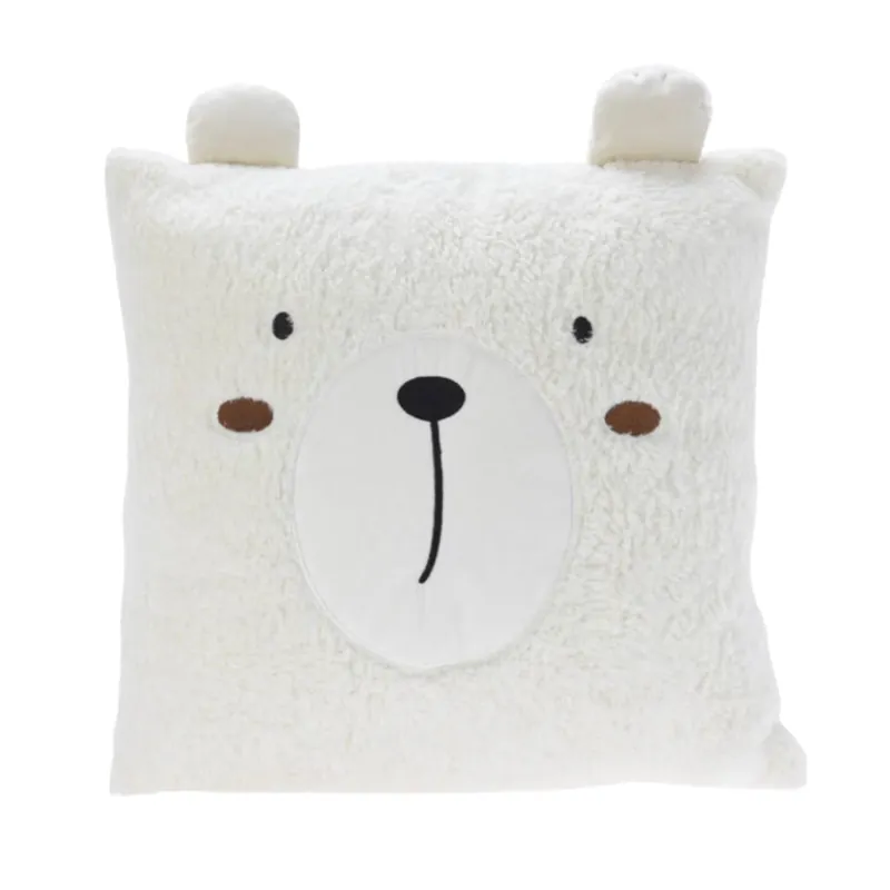 Seizoensaanbieding Dieren sierkussen - wit - pluche - 43 cm - met oren