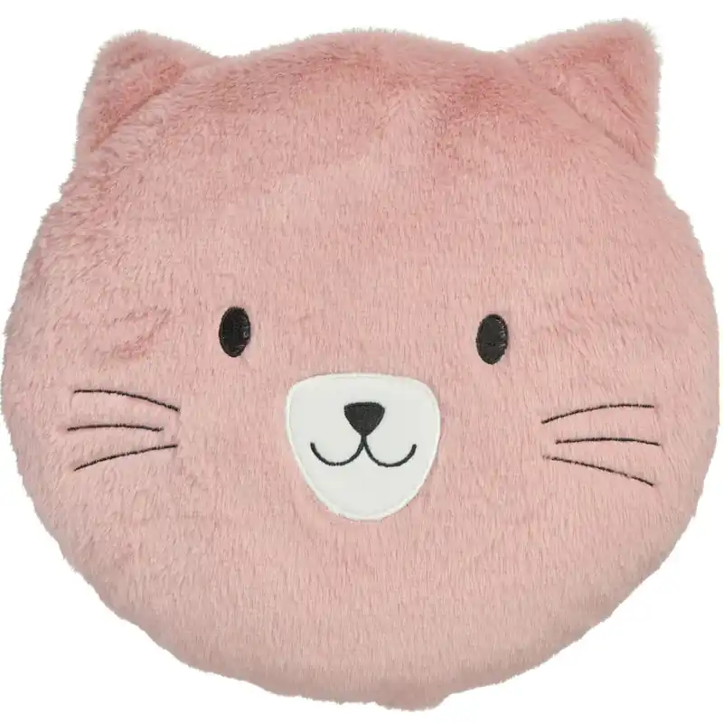 Kat sierkussen roze - kinderkamer - 30 cm - polyester Snelle Levering
