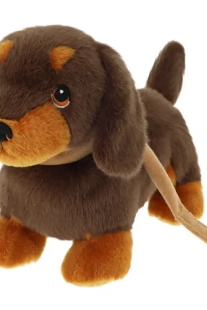 Voordeelprijs Keel Toys pluche Teckel hond – bruine knuffelhond – 23 cm – staand knuffeldier