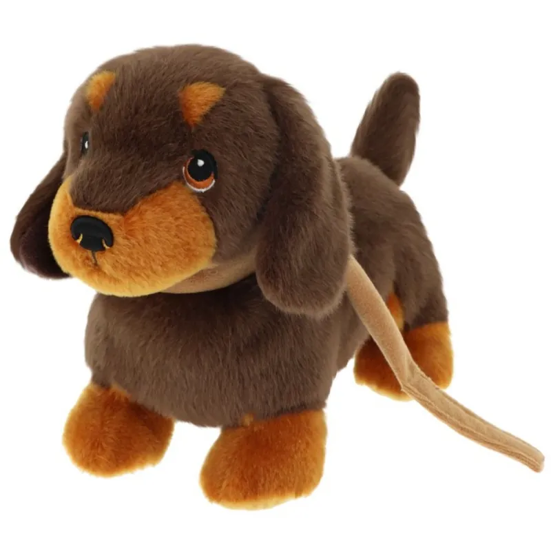 Voordeelprijs Keel Toys pluche Teckel hond – bruine knuffelhond – 23 cm – staand knuffeldier