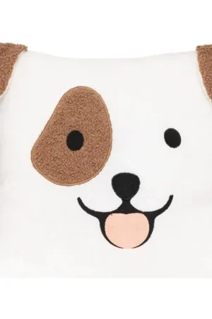 Dieren sierkussen kinderkamer - Hondje - bruin/wit - 40 x 40 cm - polyester Uitverkoop